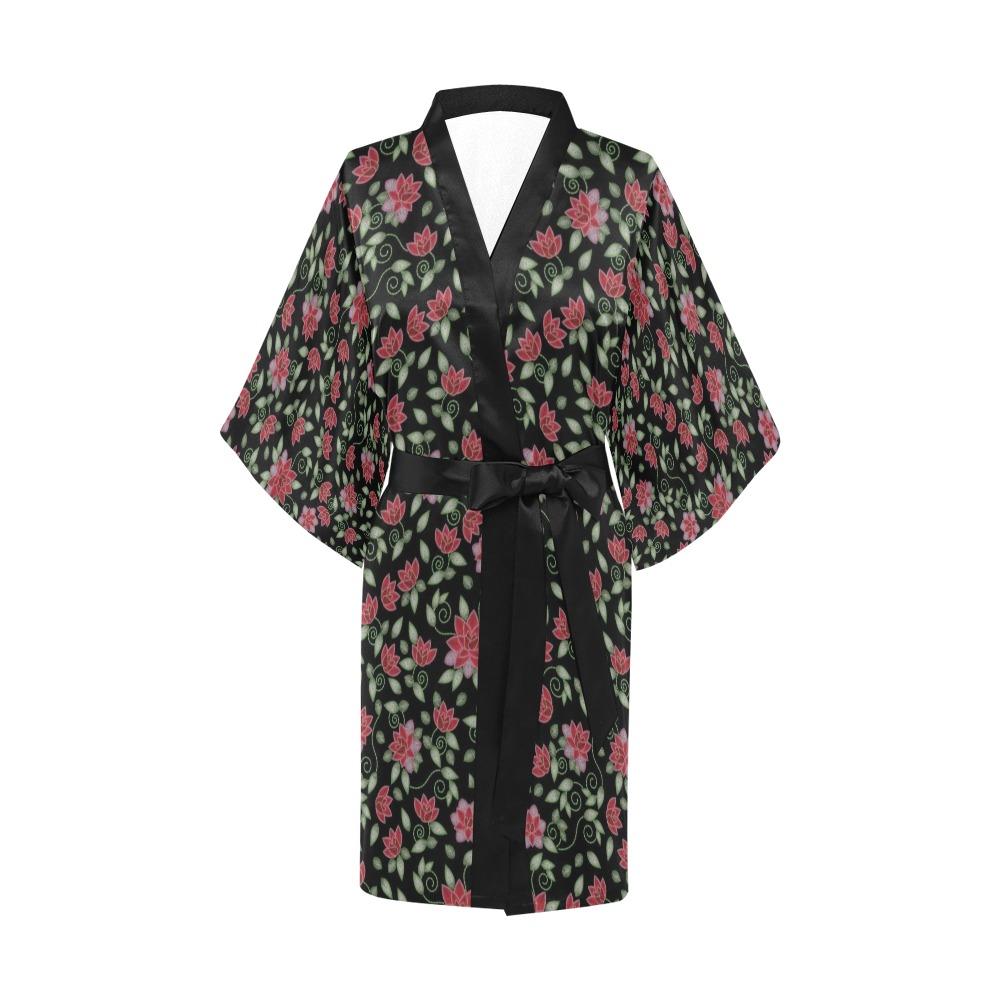 Red Beaded Rose Kimono Robe Artsadd