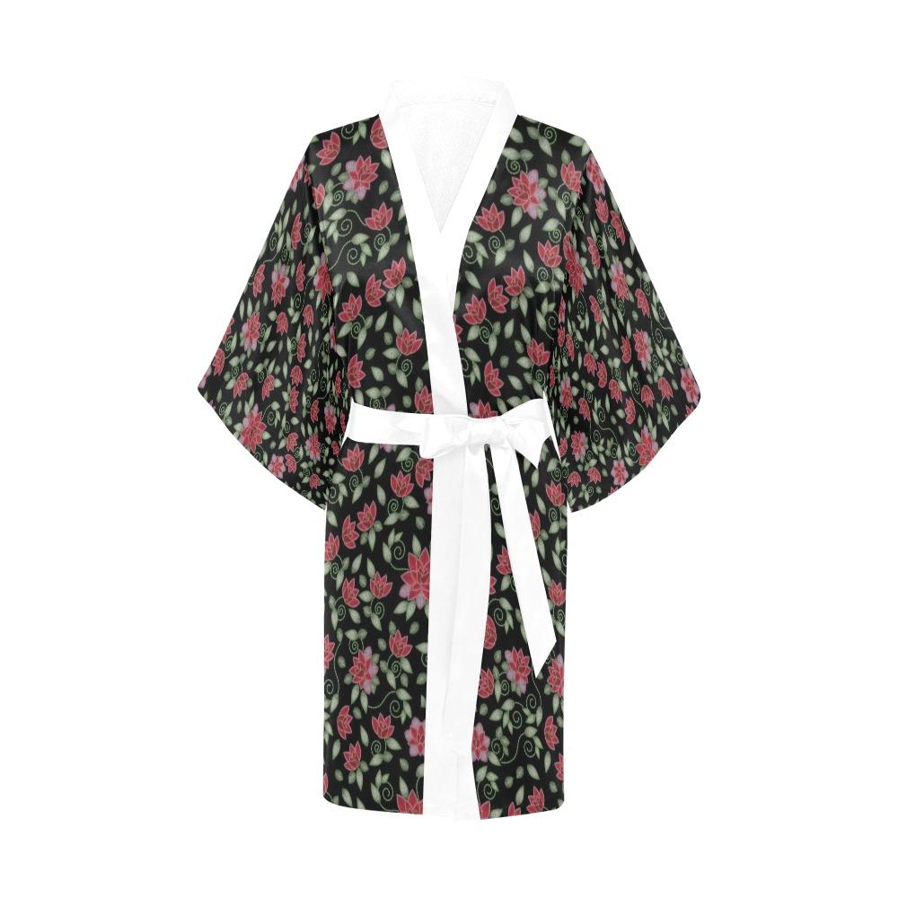 Red Beaded Rose Kimono Robe Artsadd