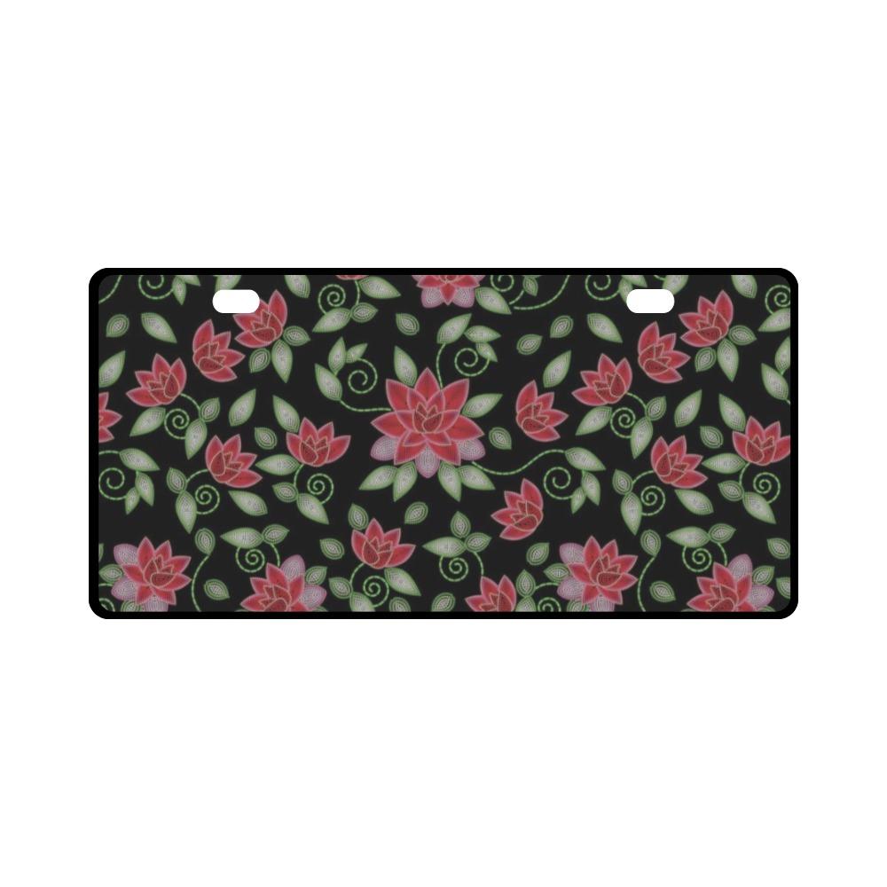 Red Beaded Rose License Plate License Plate e-joyer