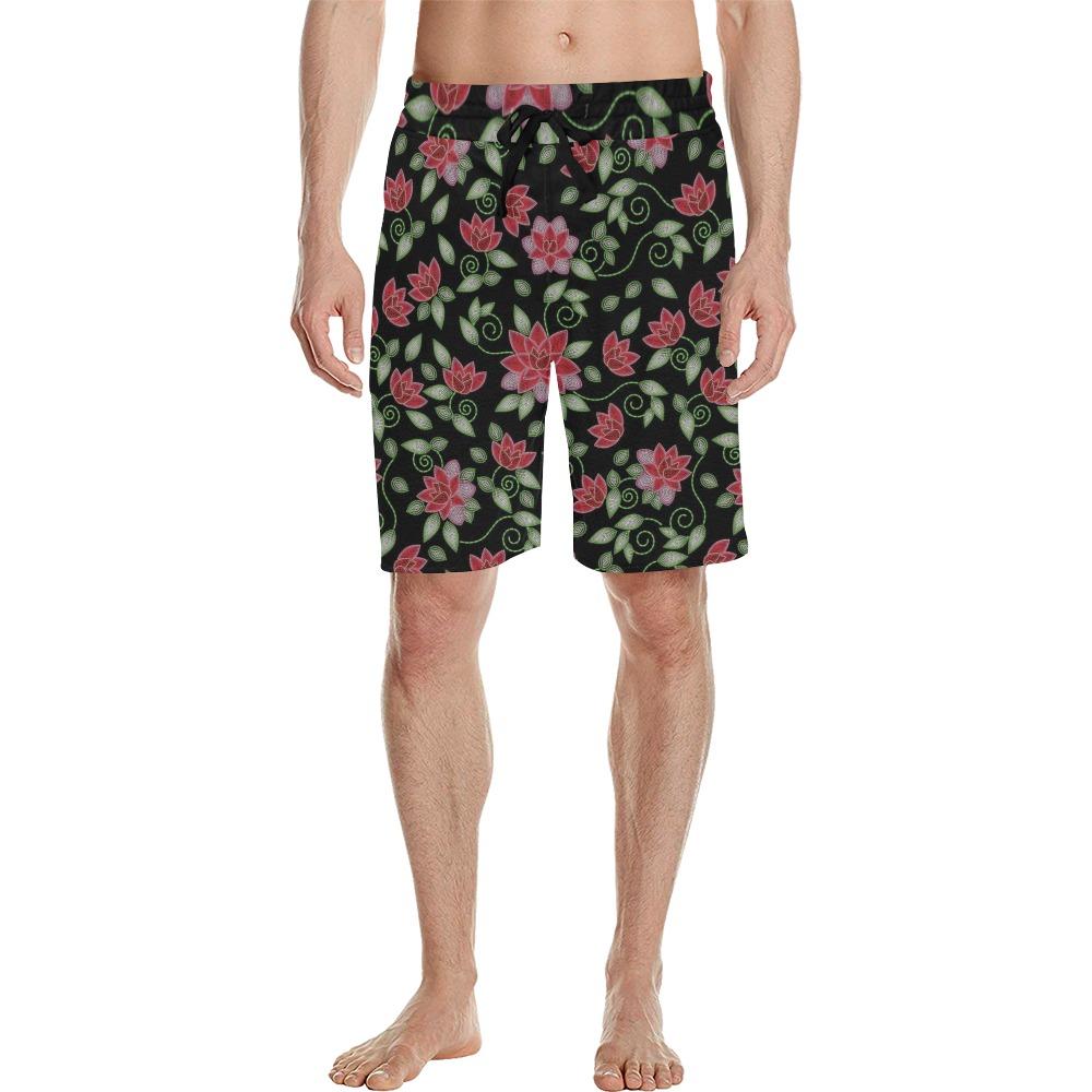 Red Beaded Rose Men's All Over Print Casual Shorts (Model L23) Men's Casual Shorts (L23) e-joyer