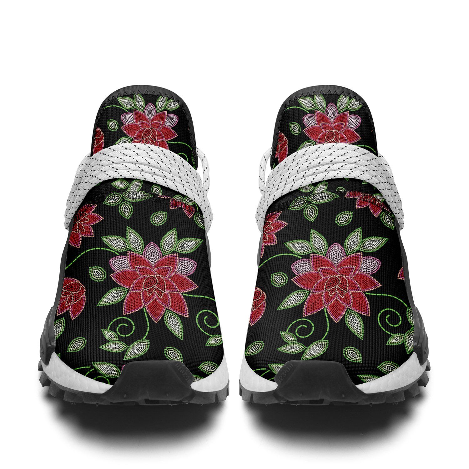 Red Beaded Rose Okaki Sneakers Shoes Herman
