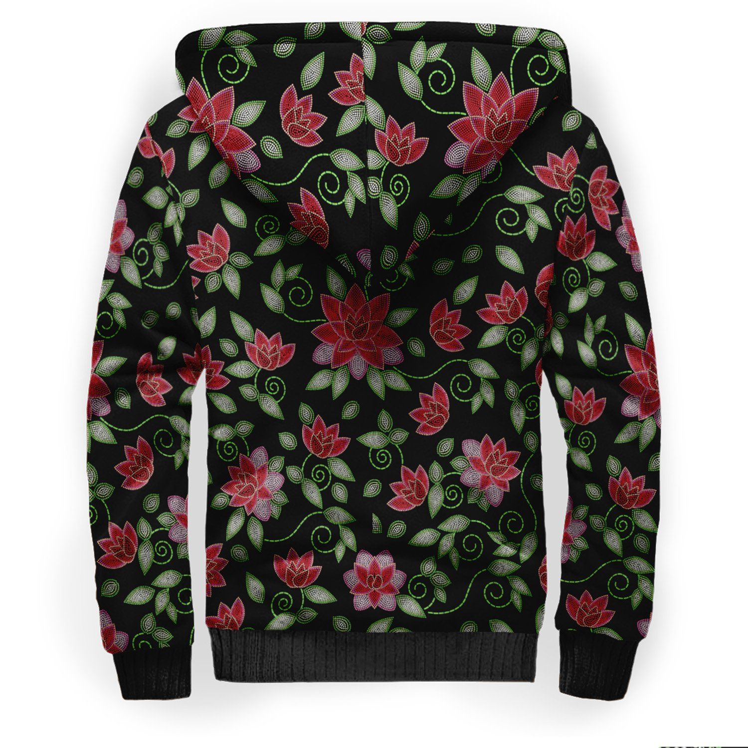 Red Beaded Rose Sherpa Hoodie hoodie Herman