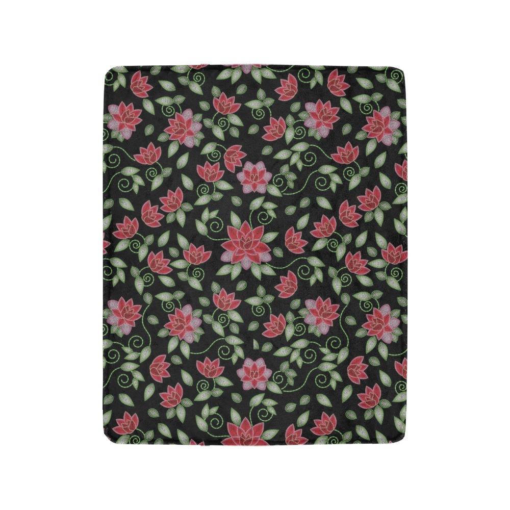 Red Beaded Rose Ultra-Soft Micro Fleece Blanket 40"x50" Ultra-Soft Blanket 40''x50'' e-joyer