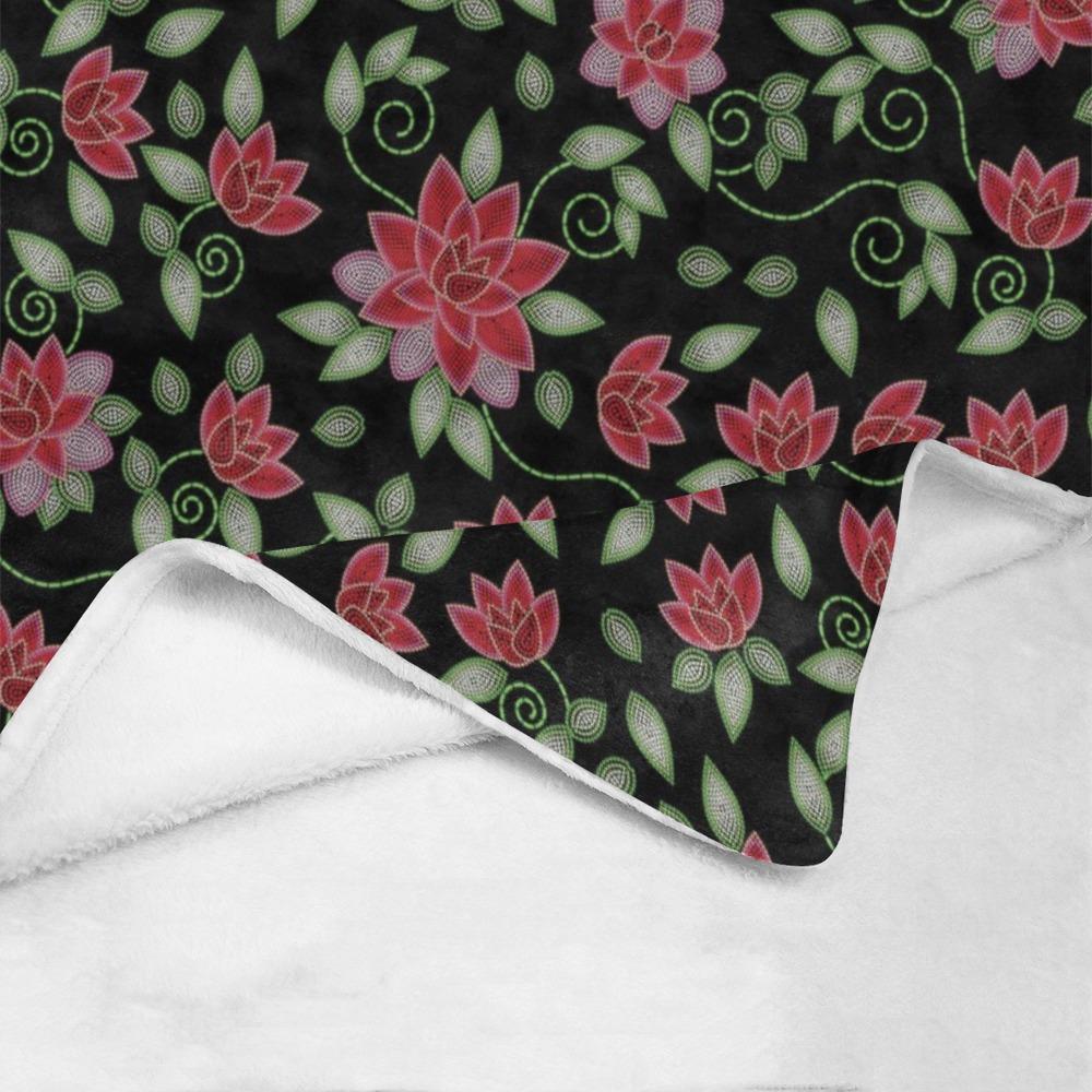 Red Beaded Rose Ultra-Soft Micro Fleece Blanket 40"x50" Ultra-Soft Blanket 40''x50'' e-joyer
