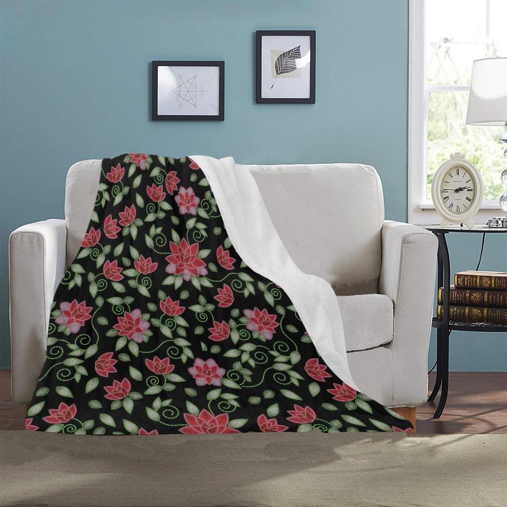Red Beaded Rose Ultra-Soft Micro Fleece Blanket 40"x50" Ultra-Soft Blanket 40''x50'' e-joyer