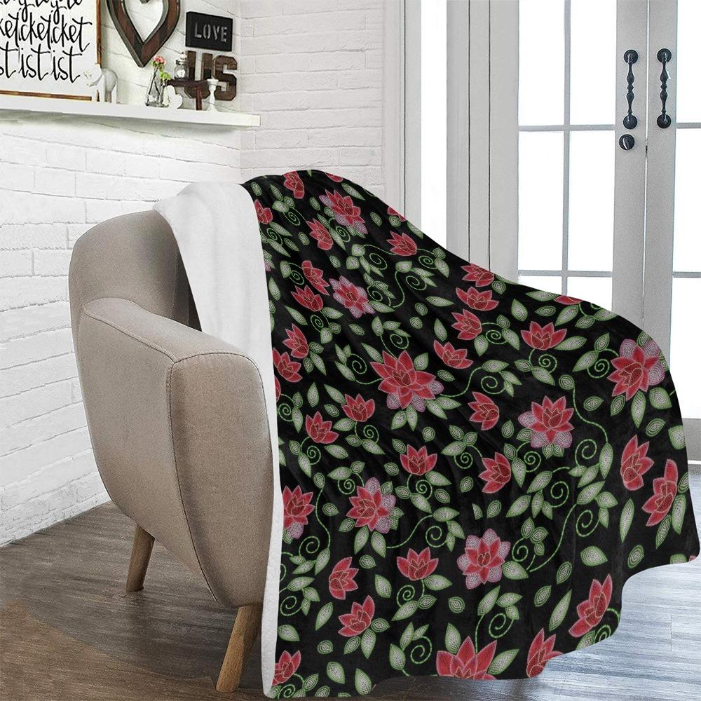 Red Beaded Rose Ultra-Soft Micro Fleece Blanket 60"x80" Ultra-Soft Blanket 60''x80'' e-joyer