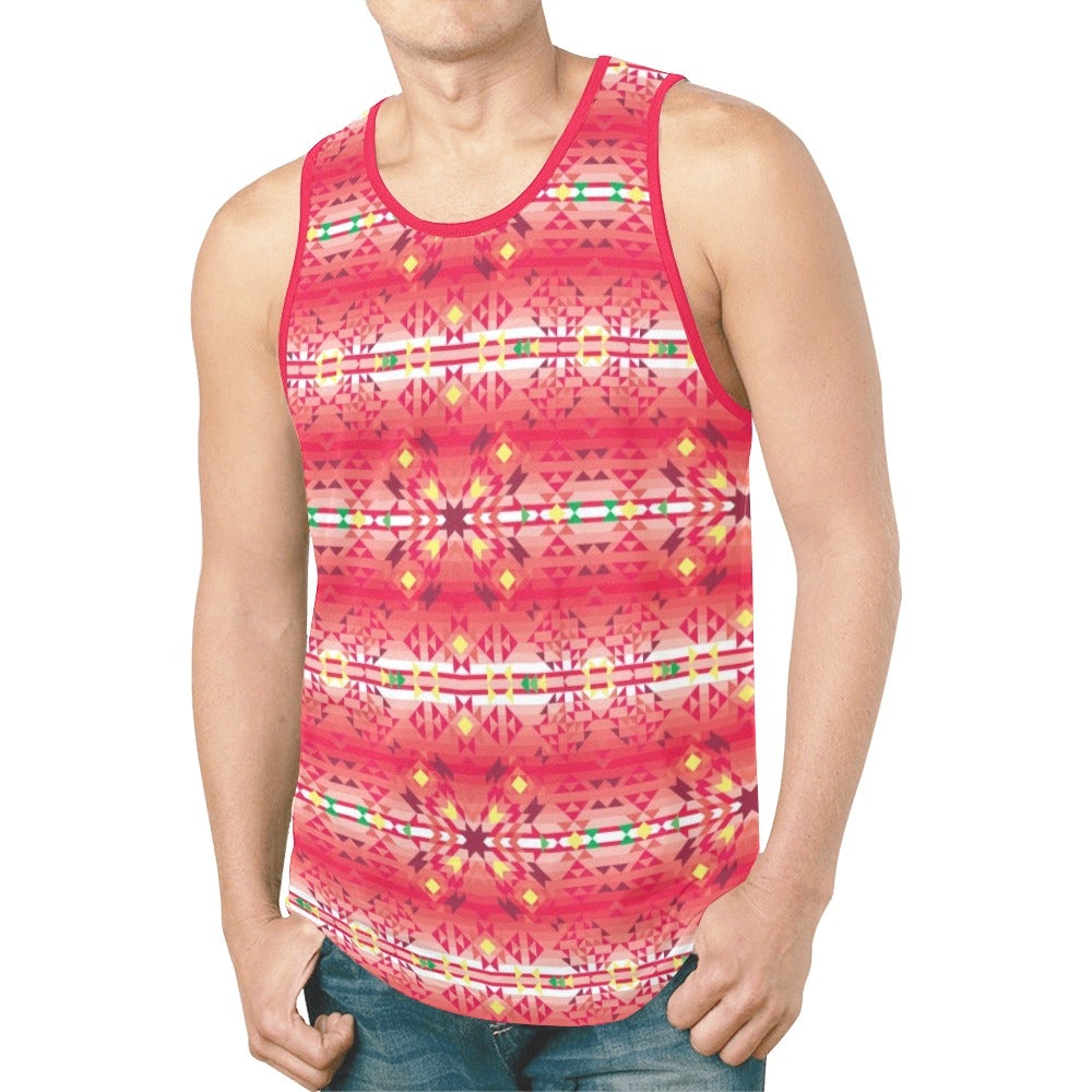 Red Pink Star New All Over Print Tank Top for Men (Model T46) tank top e-joyer