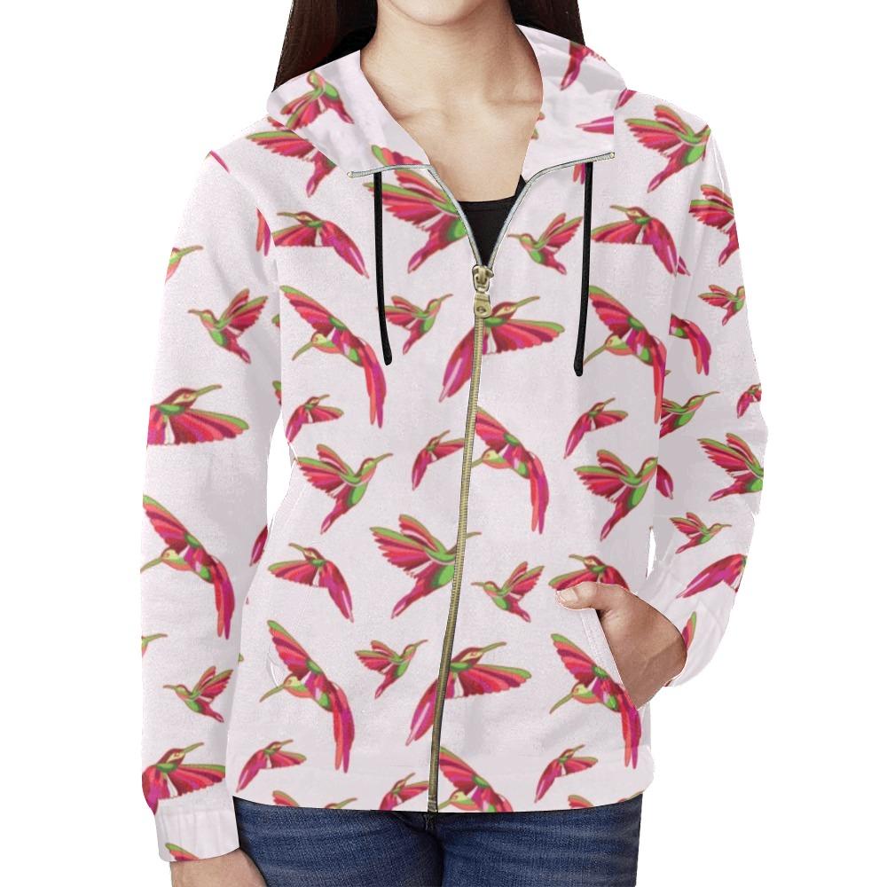 Red Swift Colourful All Over Print Full Zip Hoodie for Women (Model H14) All Over Print Full Zip Hoodie for Women (H14) e-joyer