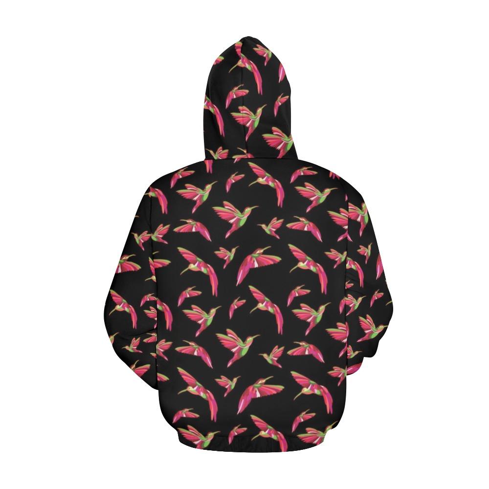 Red Swift Colourful Black All Over Print Hoodie for Women (USA Size) (Model H13) All Over Print Hoodie for Women (H13) e-joyer