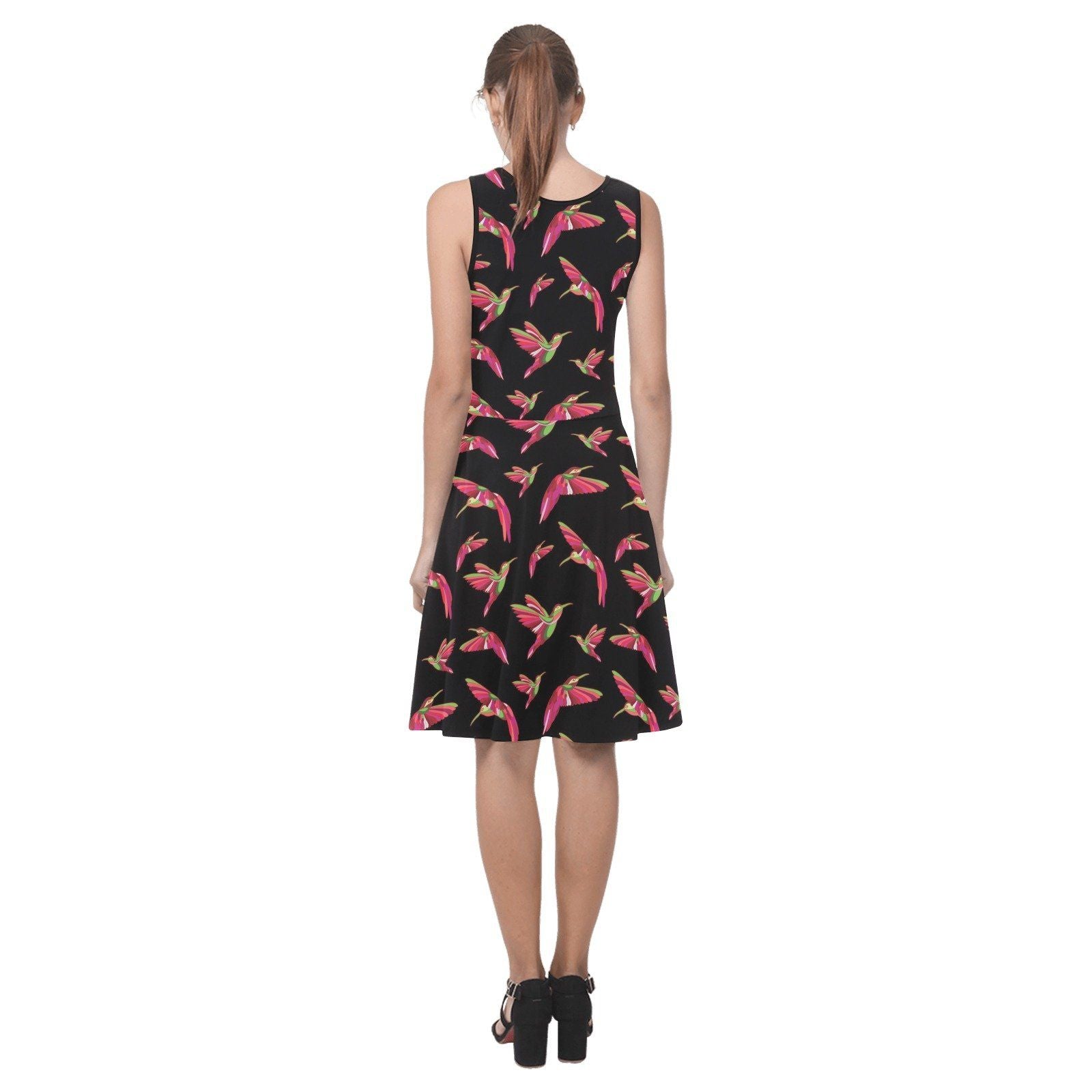 Red Swift Colourful Black Atalanta Sundress (Model D04) Atalanta Sundress (D04) e-joyer
