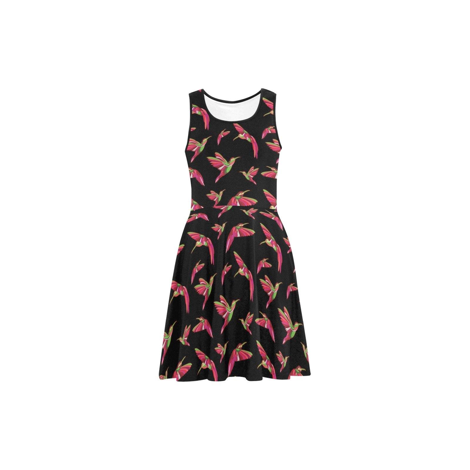 Red Swift Colourful Black Atalanta Sundress (Model D04) Atalanta Sundress (D04) e-joyer