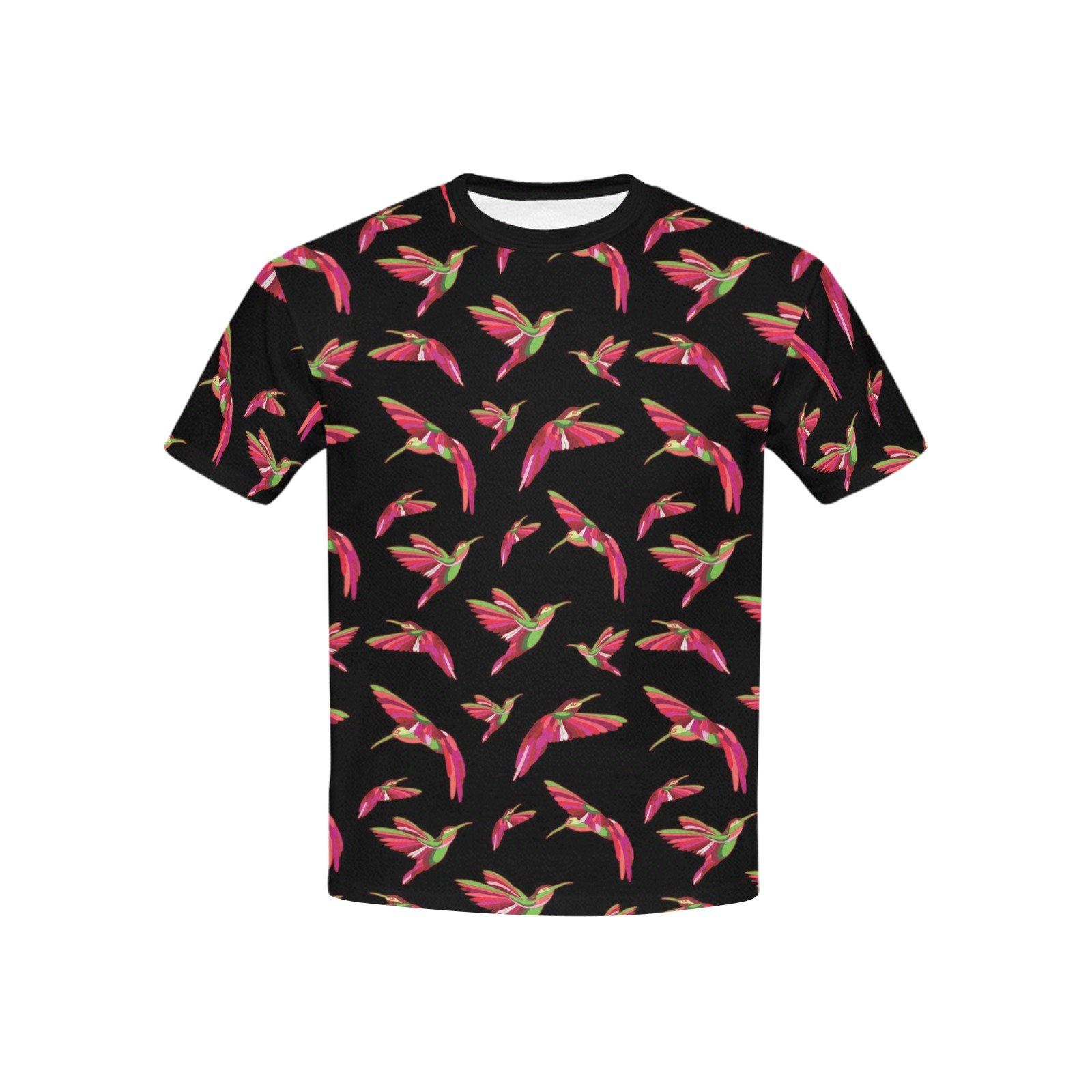 Red Swift Colourful Black Kids' All Over Print T-shirt (USA Size) (Model T40) All Over Print T-shirt for Kid (T40) e-joyer