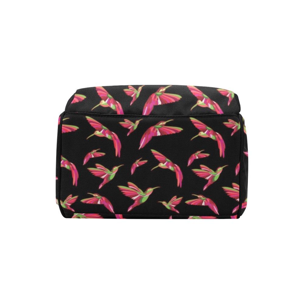 Red Swift Colourful Black Multi-Function Diaper Backpack/Diaper Bag (Model 1688) bag e-joyer