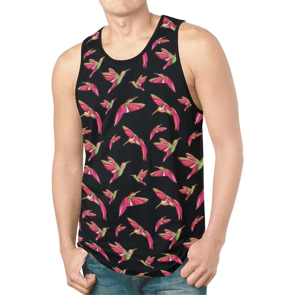 Red Swift Colourful Black New All Over Print Tank Top for Men (Model T46) New All Over Print Tank Top for Men (T46) e-joyer