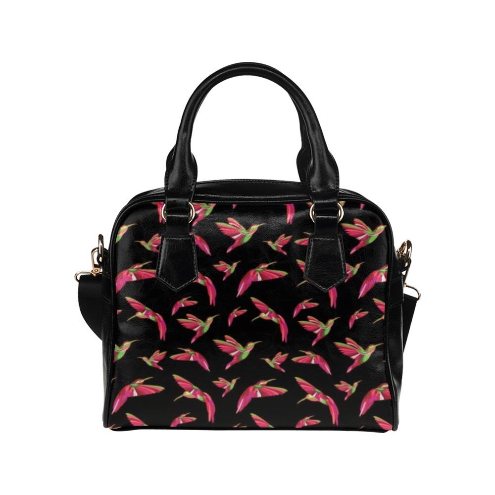 Red Swift Colourful Black Shoulder Handbag (Model 1634) Shoulder Handbags (1634) e-joyer