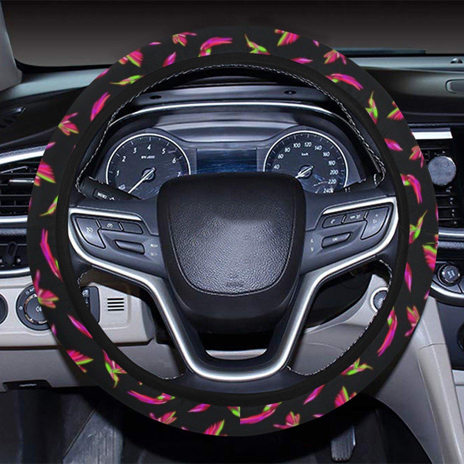 Red Swift Colourful Black Steering Wheel Cover with Elastic Edge Steering Wheel Cover with Elastic Edge e-joyer