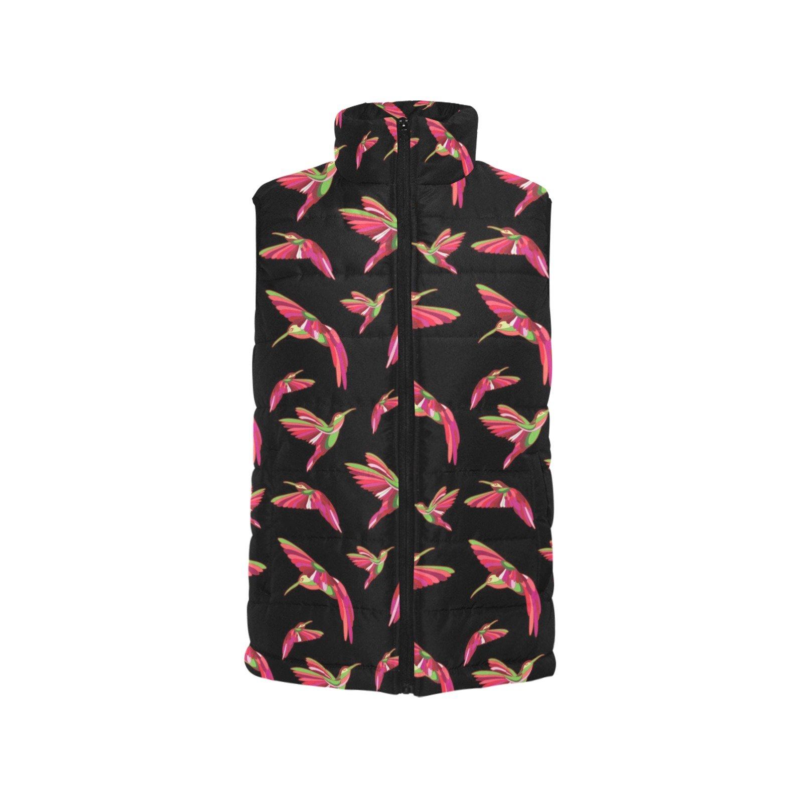 Red Swift Colourful Black Women's Padded Vest Jacket (Model H44) Women's Padded Vest Jacket (H44) e-joyer