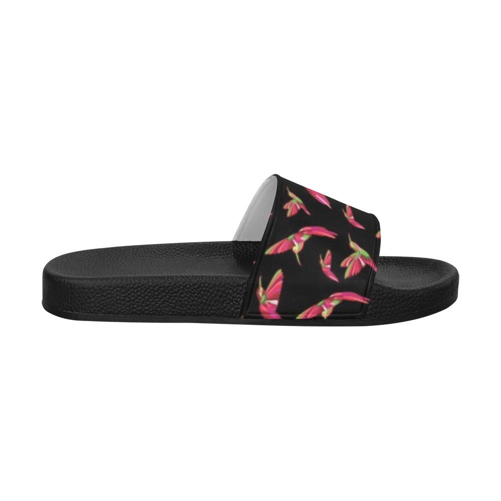 Red Swift Colourful Black Women's Slide Sandals (Model 057) Women's Slide Sandals (057) e-joyer