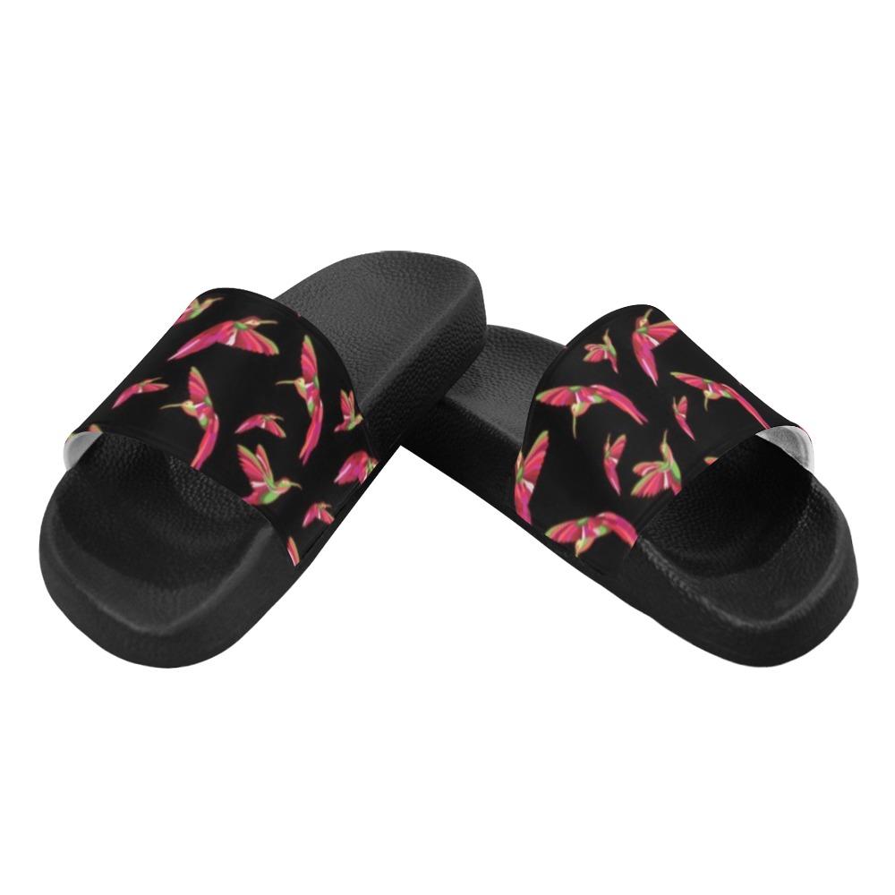 Red Swift Colourful Black Women's Slide Sandals (Model 057) Women's Slide Sandals (057) e-joyer