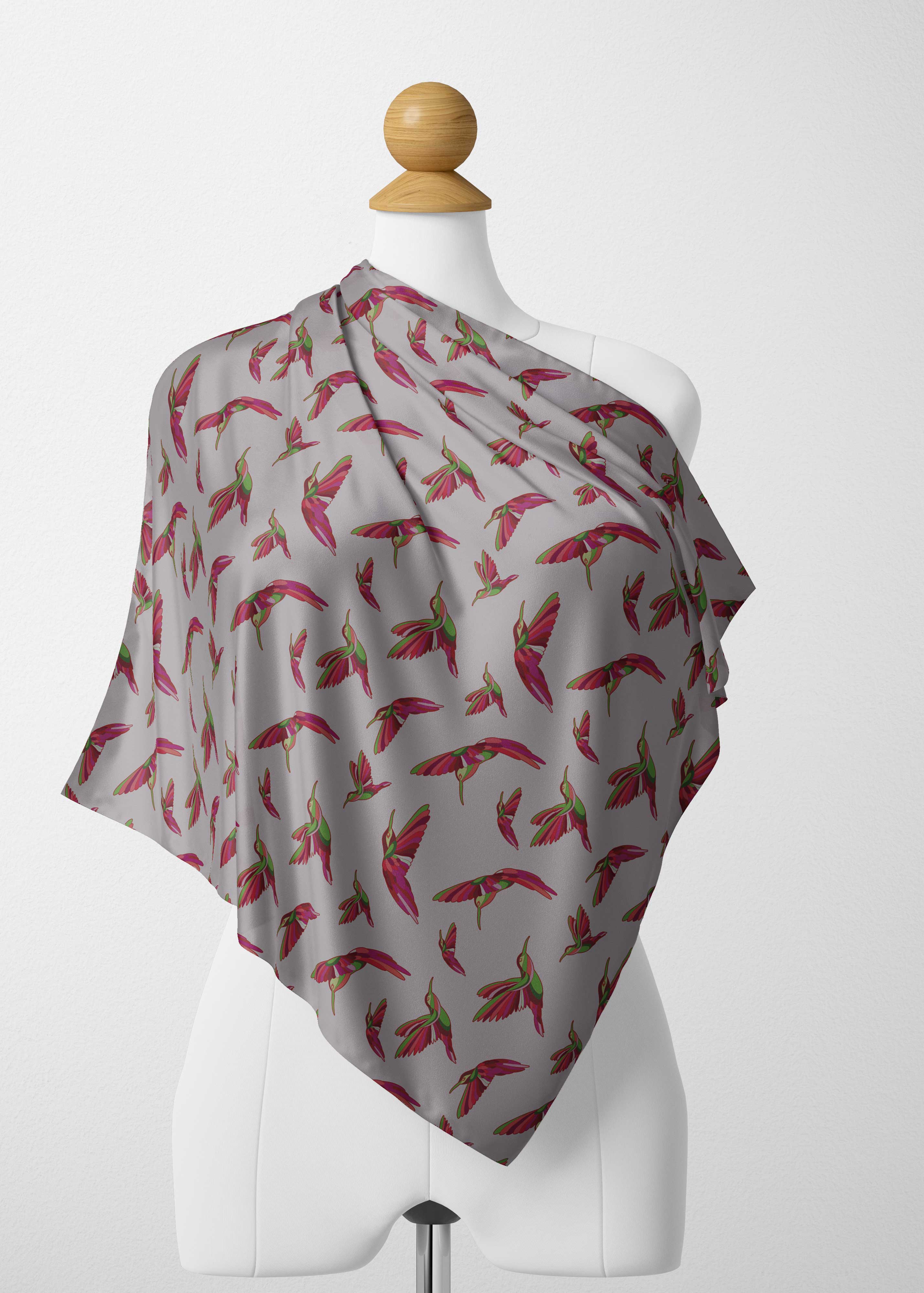 Red Swift Colourful Satin Shawl Scarf 49 Dzine