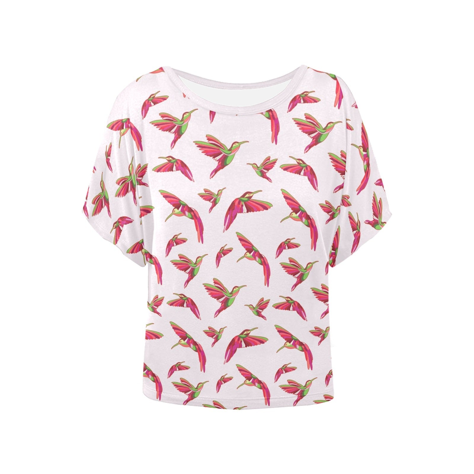 Red Swift Colourful Women's Batwing-Sleeved Blouse T shirt (Model T44) Women's Batwing-Sleeved Blouse T shirt (T44) e-joyer