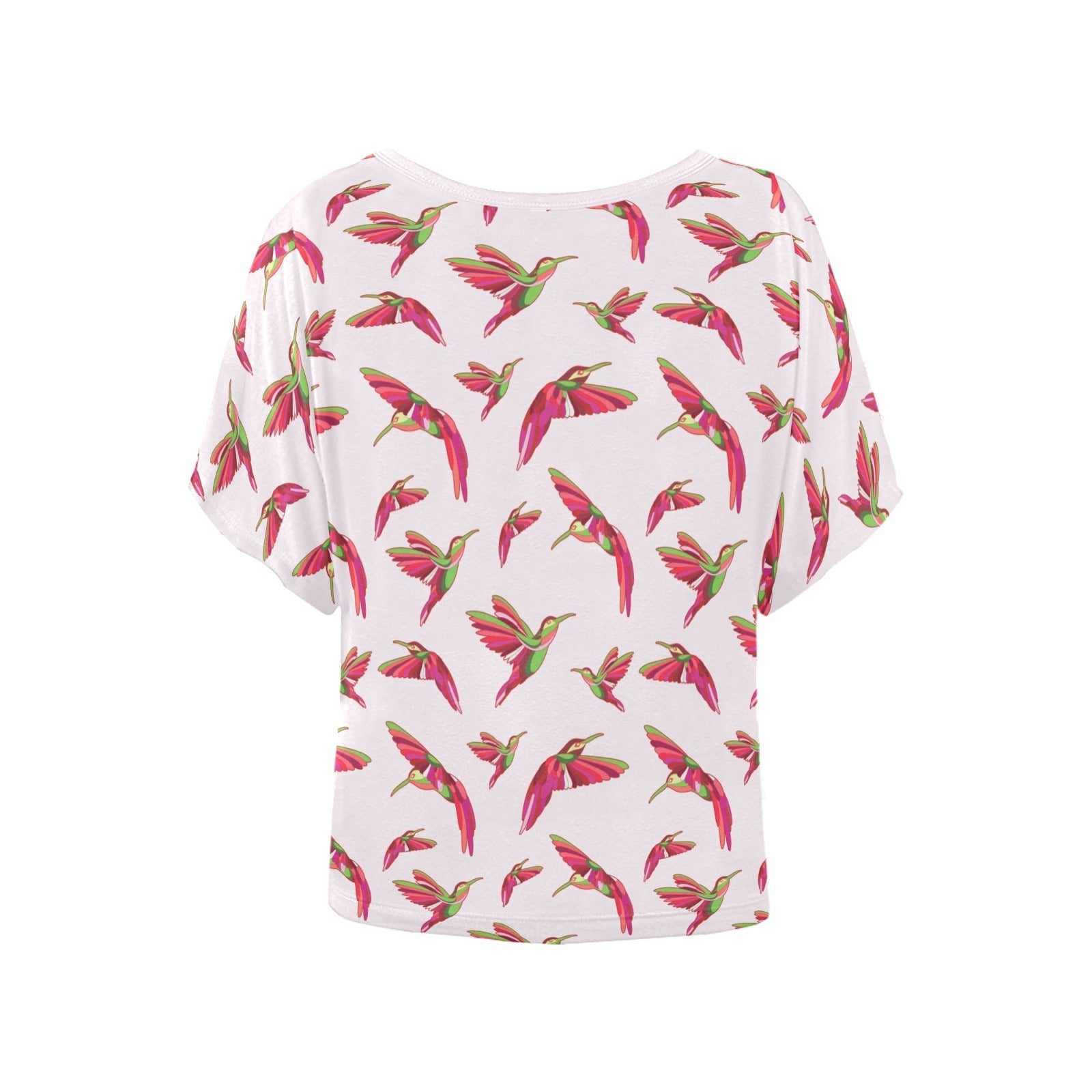 Red Swift Colourful Women's Batwing-Sleeved Blouse T shirt (Model T44) Women's Batwing-Sleeved Blouse T shirt (T44) e-joyer