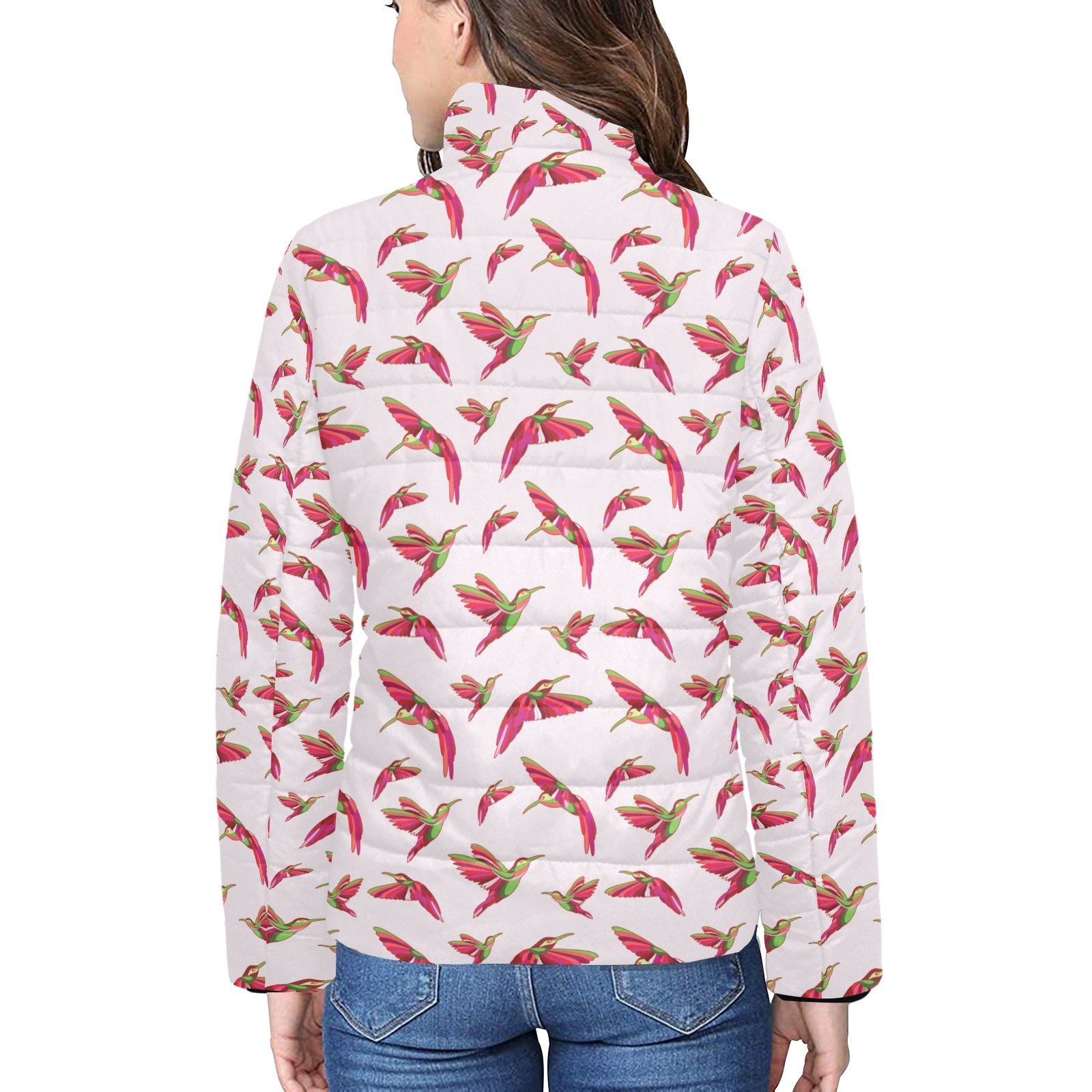 Red Swift Colourful Women's Stand Collar Padded Jacket (Model H41) jacket e-joyer