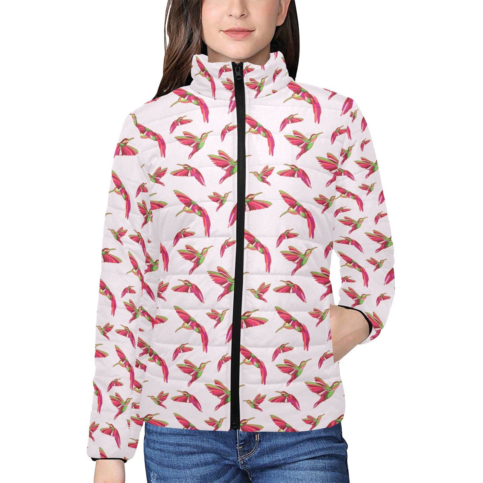 Red Swift Colourful Women's Stand Collar Padded Jacket (Model H41) jacket e-joyer
