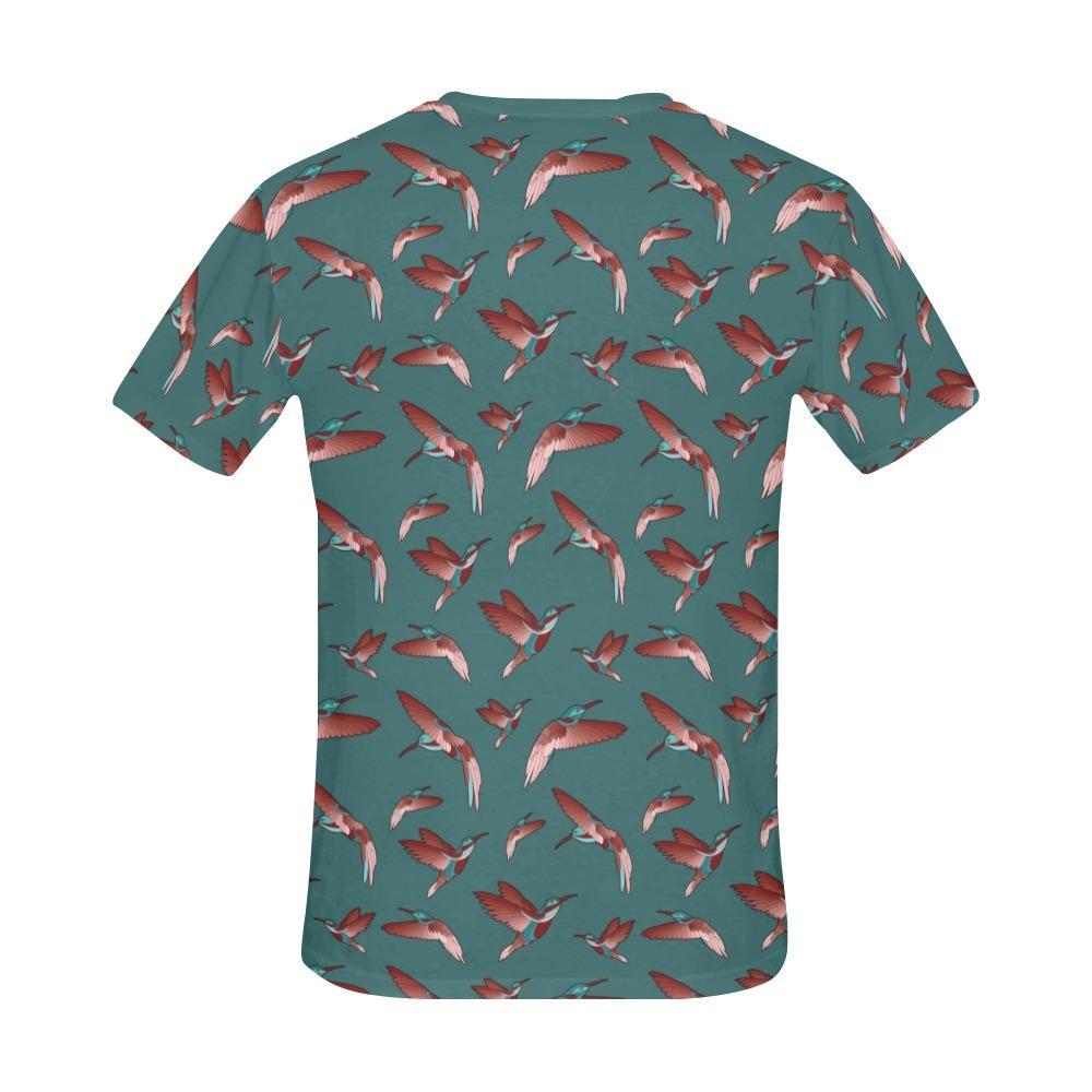 Red Swift Turquoise All Over Print T-Shirt for Men (USA Size) (Model T40) All Over Print T-Shirt for Men (T40) e-joyer