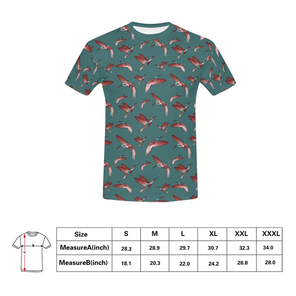 Red Swift Turquoise All Over Print T-Shirt for Men (USA Size) (Model T40) All Over Print T-Shirt for Men (T40) e-joyer