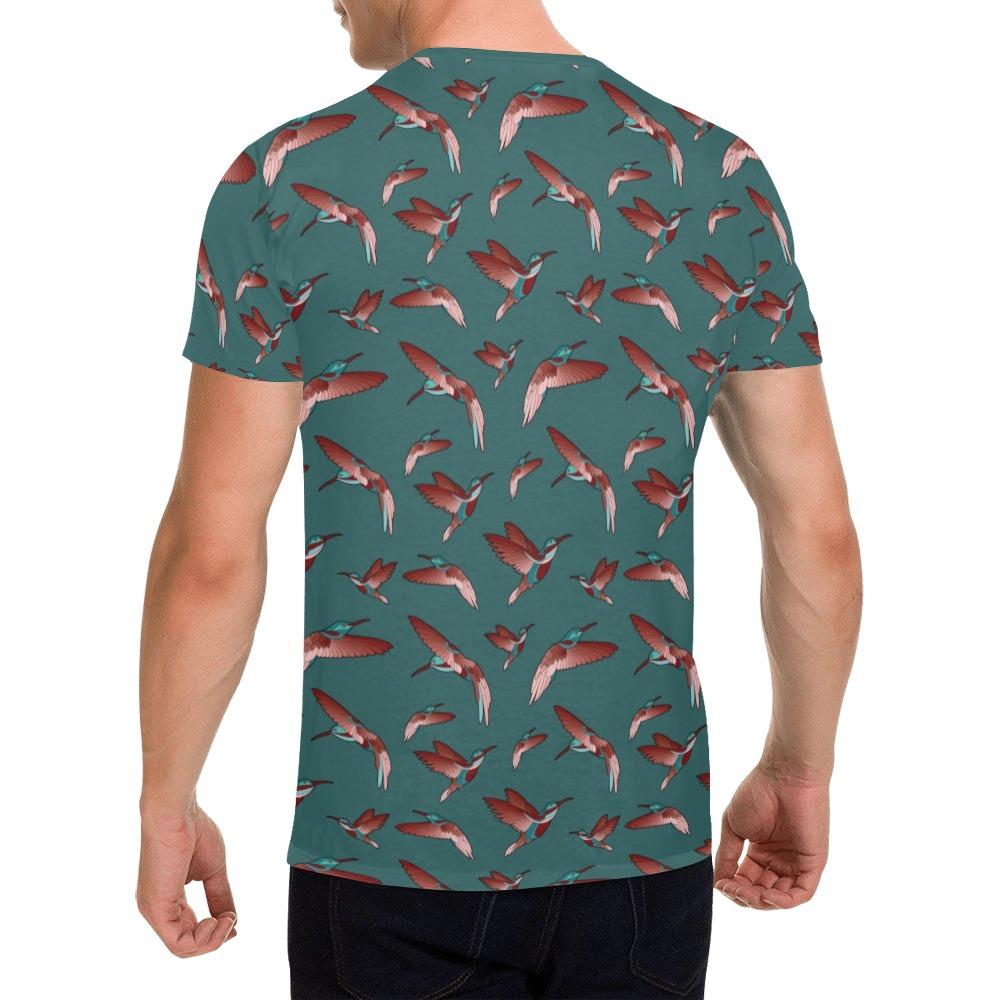 Red Swift Turquoise All Over Print T-Shirt for Men (USA Size) (Model T40) All Over Print T-Shirt for Men (T40) e-joyer