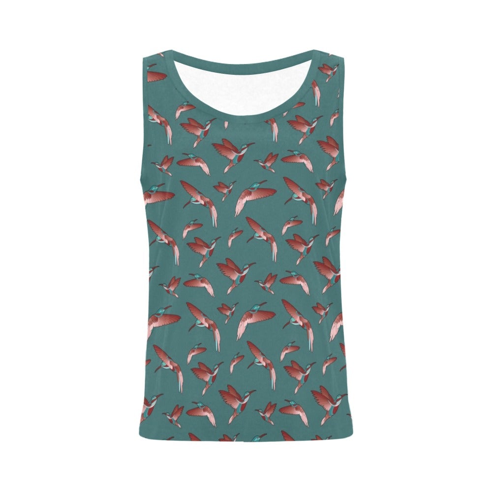 Red Swift Turquoise All Over Print Tank Top for Women (Model T43) All Over Print Tank Top for Women (T43) e-joyer