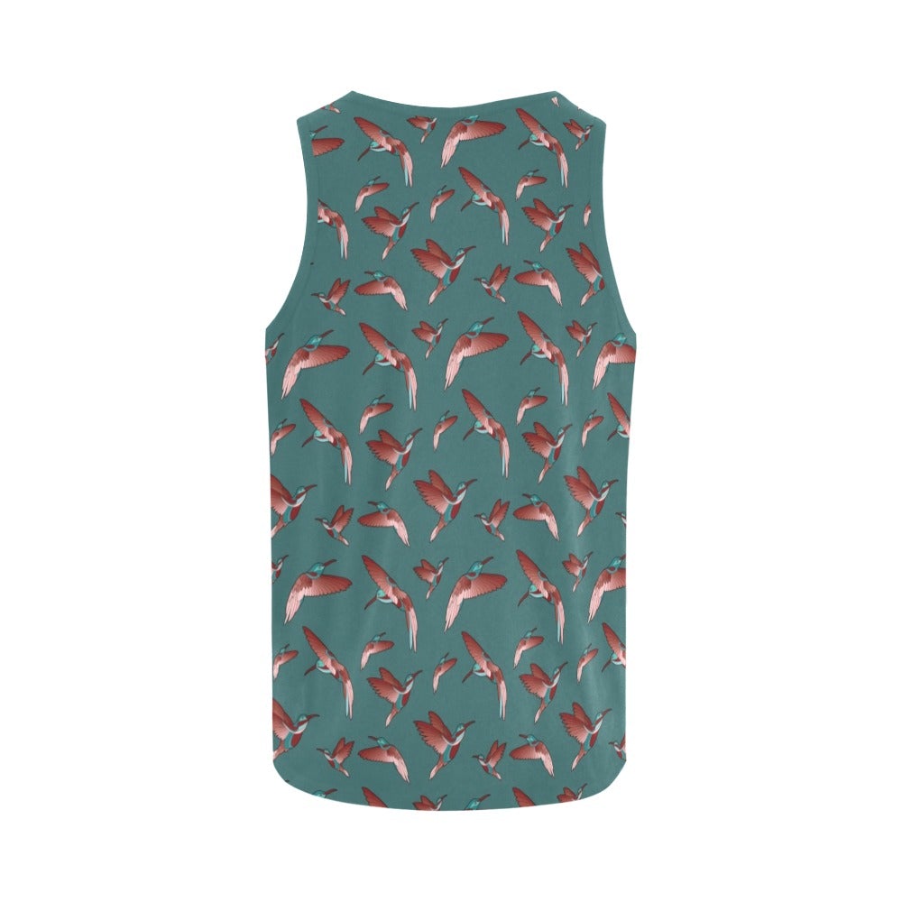 Red Swift Turquoise All Over Print Tank Top for Women (Model T43) All Over Print Tank Top for Women (T43) e-joyer