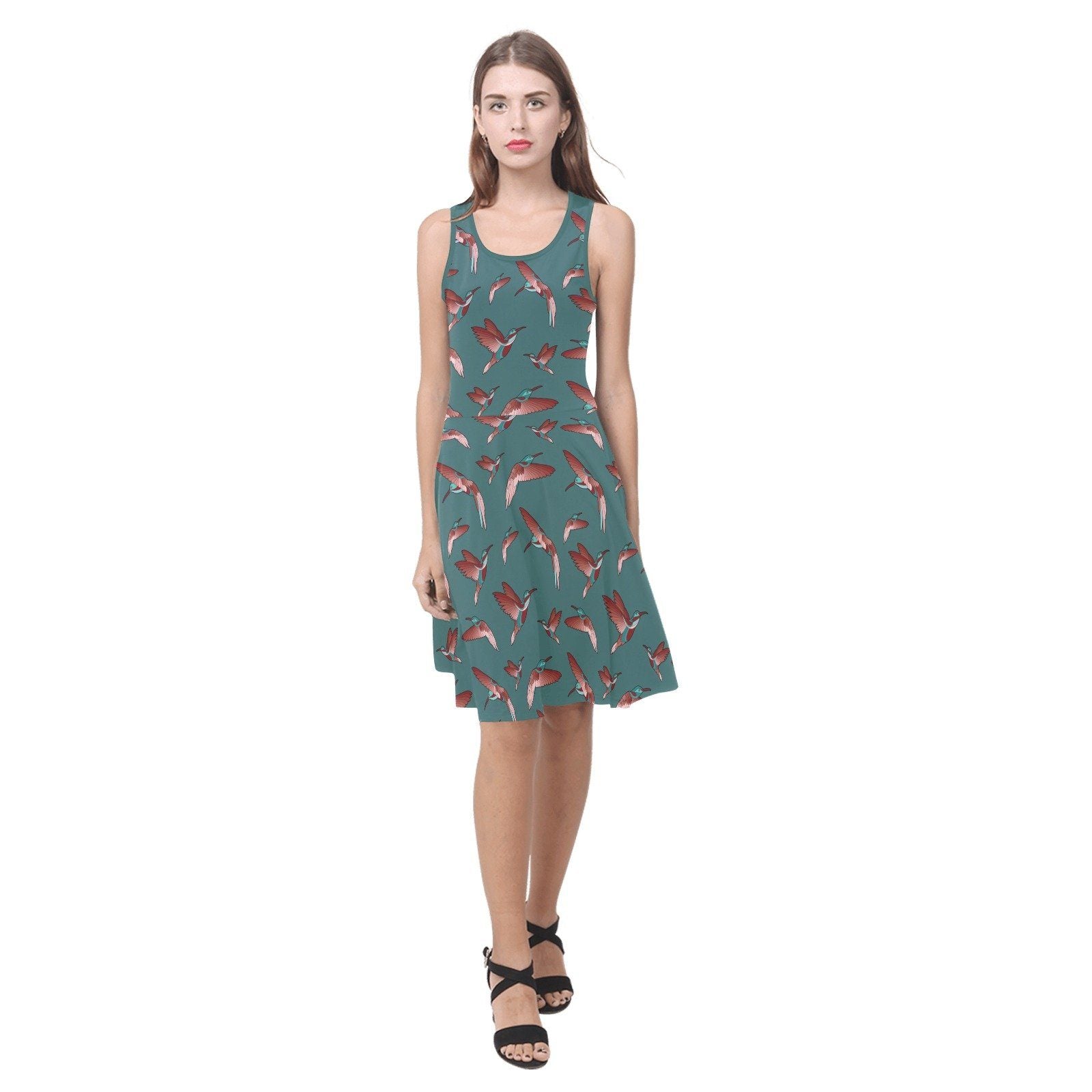 Red Swift Turquoise Atalanta Sundress (Model D04) Atalanta Sundress (D04) e-joyer