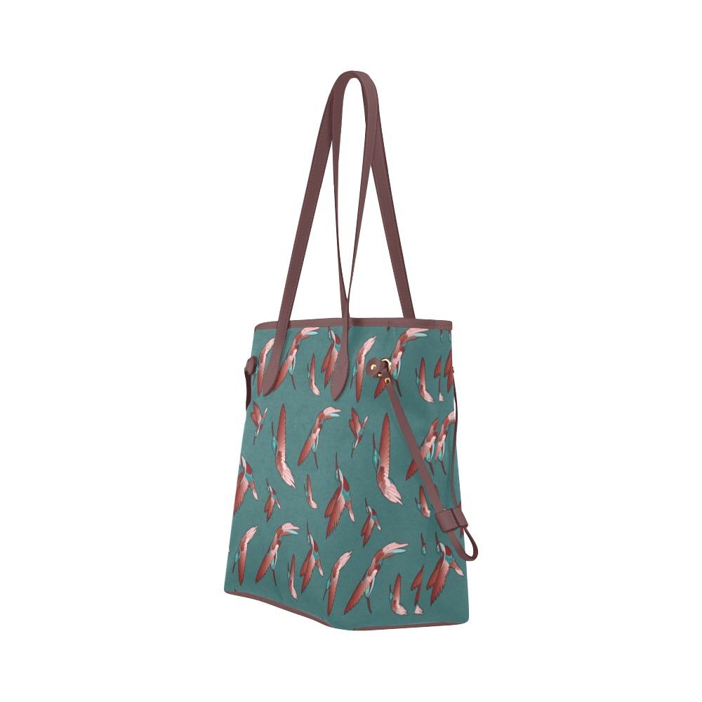 Red Swift Turquoise Clover Canvas Tote Bag (Model 1661) Clover Canvas Tote Bag (1661) e-joyer
