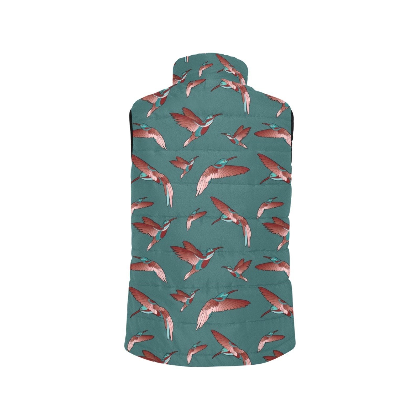 Red Swift Turquoise Men's Padded Vest Jacket (Model H44) Men's Padded Vest Jacket (H44) e-joyer