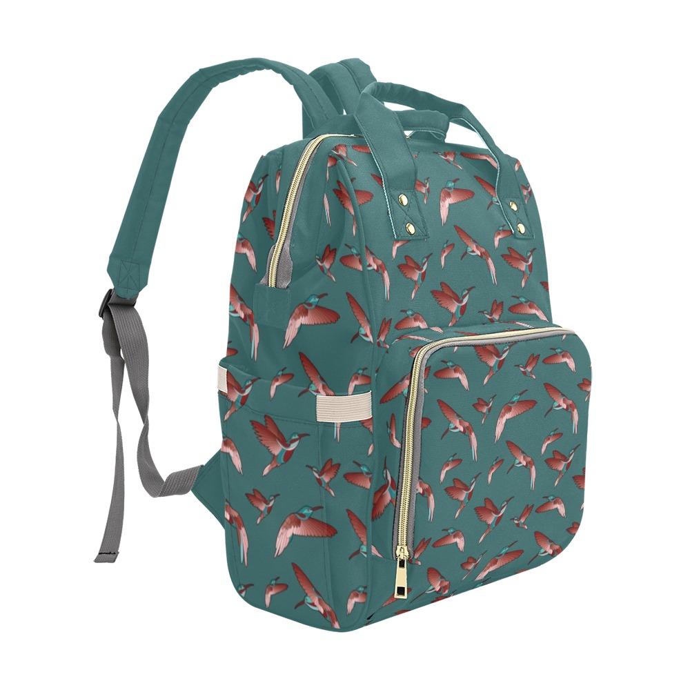 Red Swift Turquoise Multi-Function Diaper Backpack/Diaper Bag (Model 1688) bag e-joyer