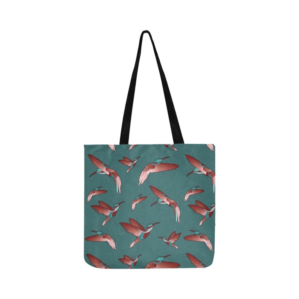 Red Swift Turquoise Reusable Shopping Bag Model 1660 (Two sides) Shopping Tote Bag (1660) e-joyer