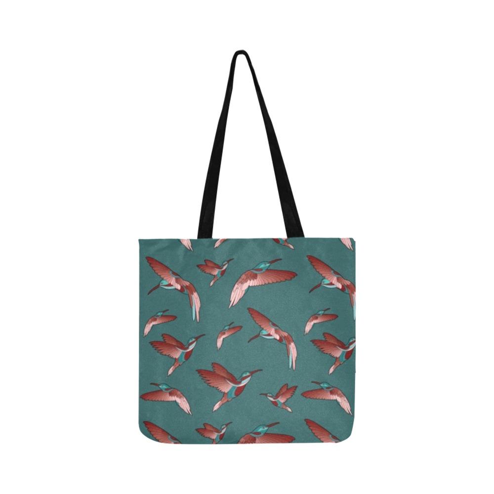 Red Swift Turquoise Reusable Shopping Bag Model 1660 (Two sides) Shopping Tote Bag (1660) e-joyer