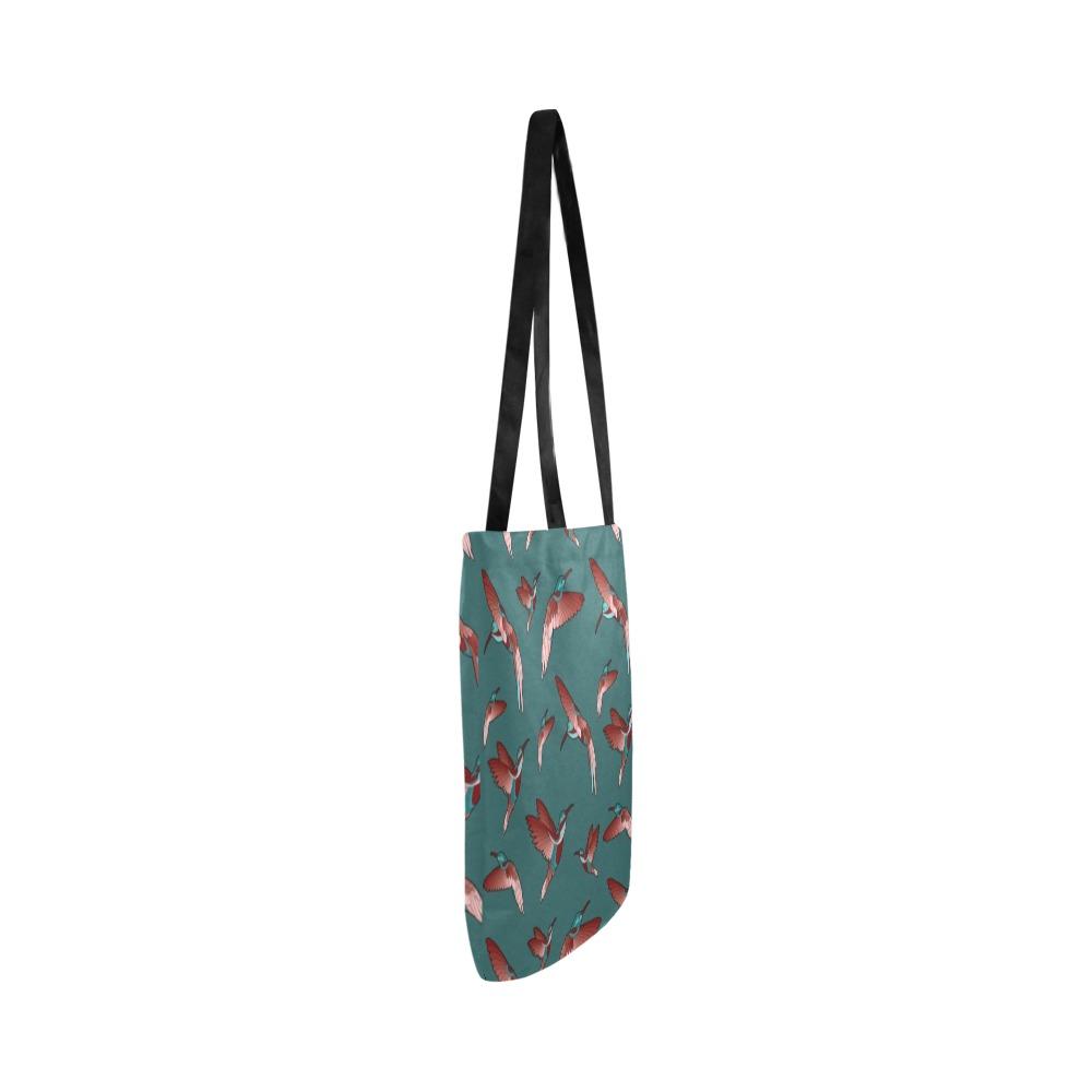 Red Swift Turquoise Reusable Shopping Bag Model 1660 (Two sides) Shopping Tote Bag (1660) e-joyer