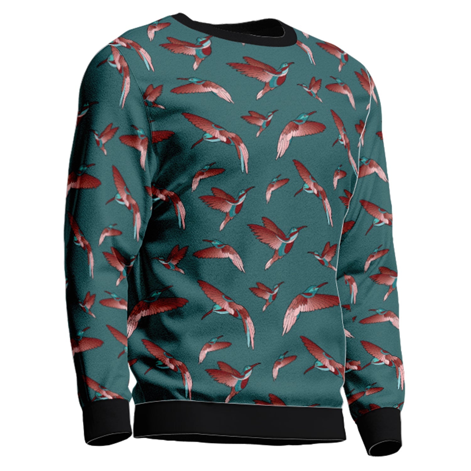 Red Swift Turquoise Unisex Crewneck Long Sleeve Top Top Herman
