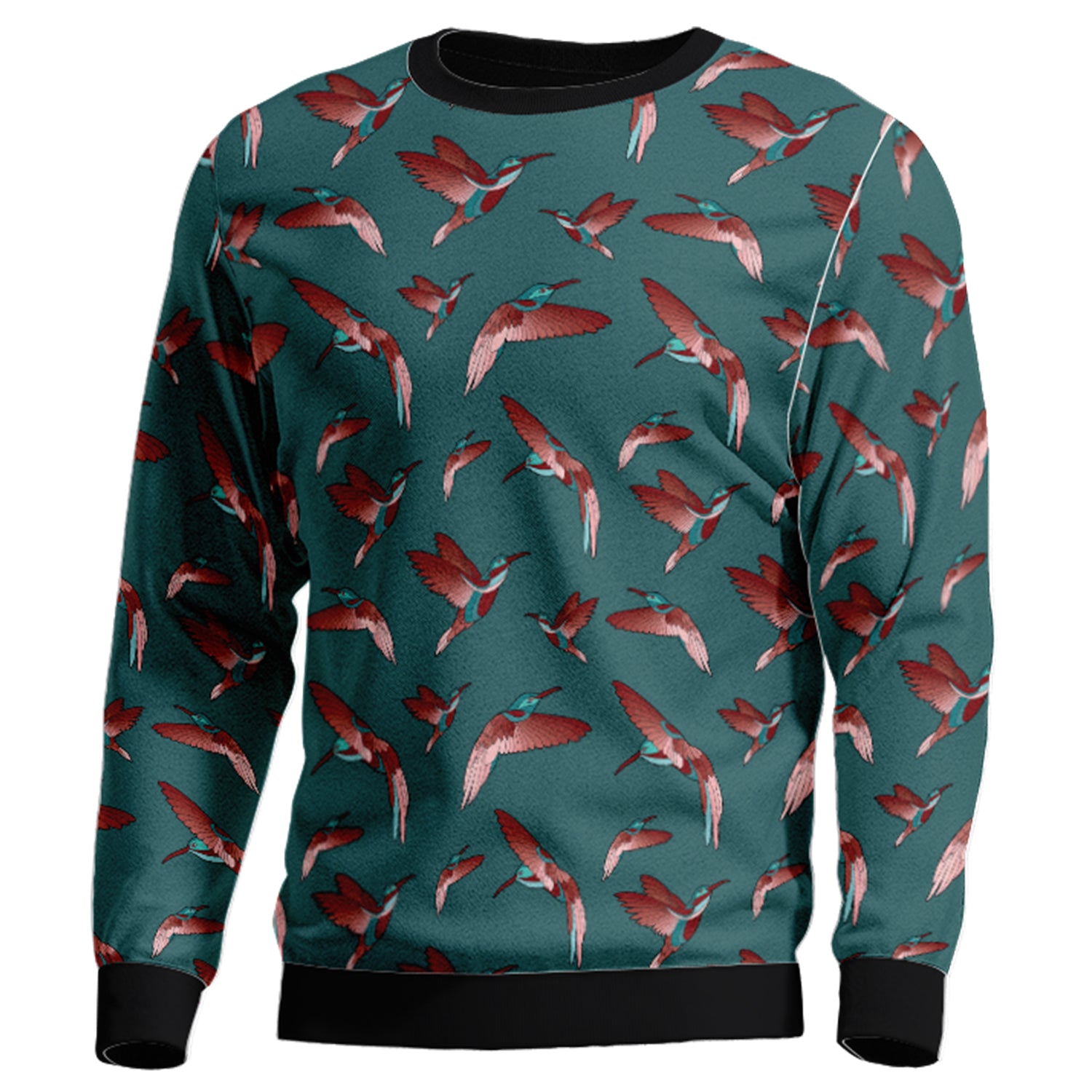 Red Swift Turquoise Unisex Crewneck Long Sleeve Top Top Herman