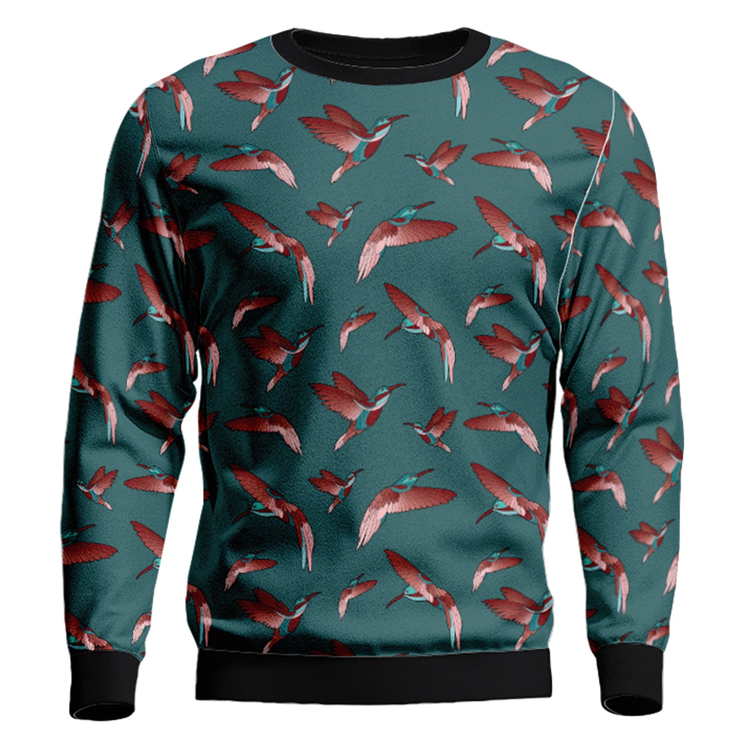 Red Swift Turquoise Unisex Crewneck Long Sleeve Top Top Herman