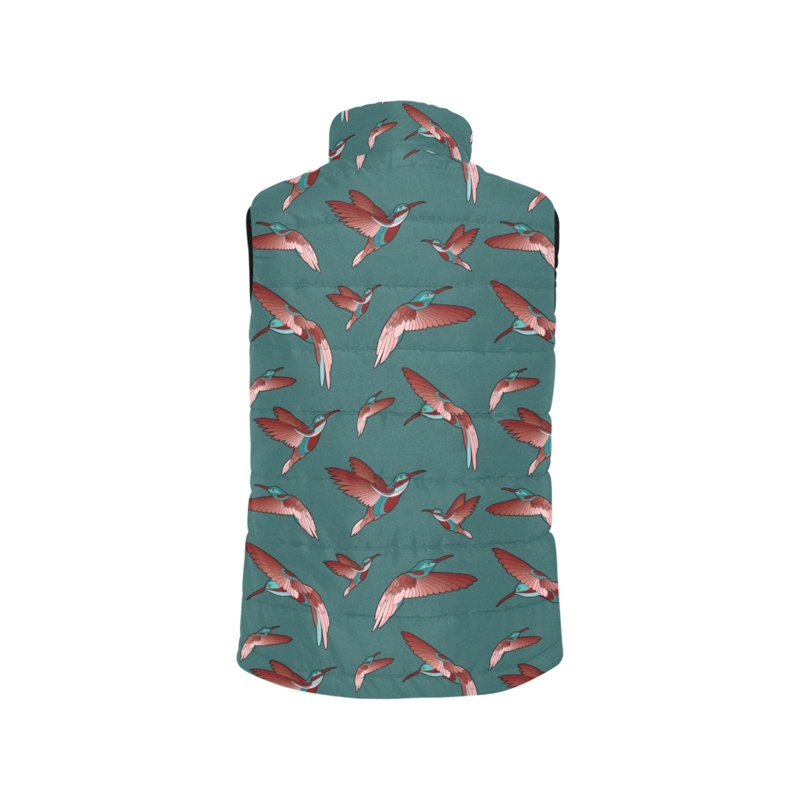 Red Swift Turquoise Women's Padded Vest Jacket (Model H44) Women's Padded Vest Jacket (H44) e-joyer