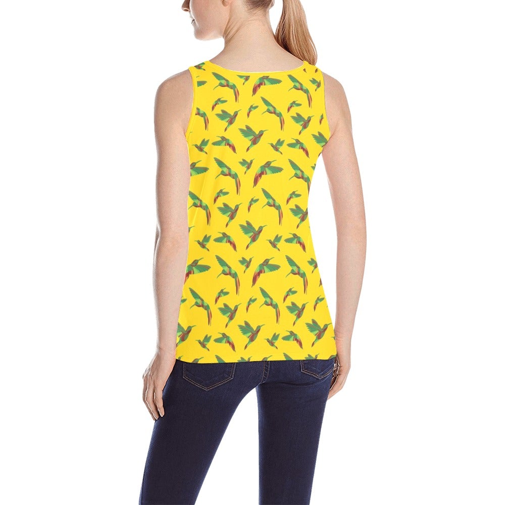 Red Swift Yellow All Over Print Tank Top for Women (Model T43) All Over Print Tank Top for Women (T43) e-joyer