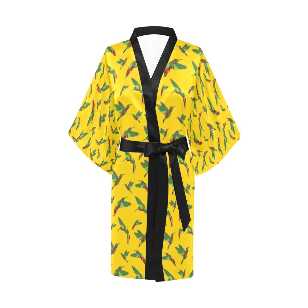Red Swift Yellow Kimono Robe Artsadd