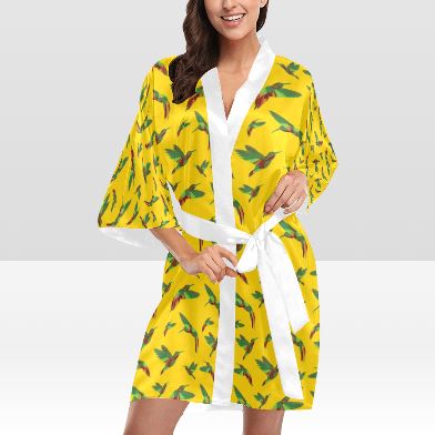 Red Swift Yellow Kimono Robe Artsadd