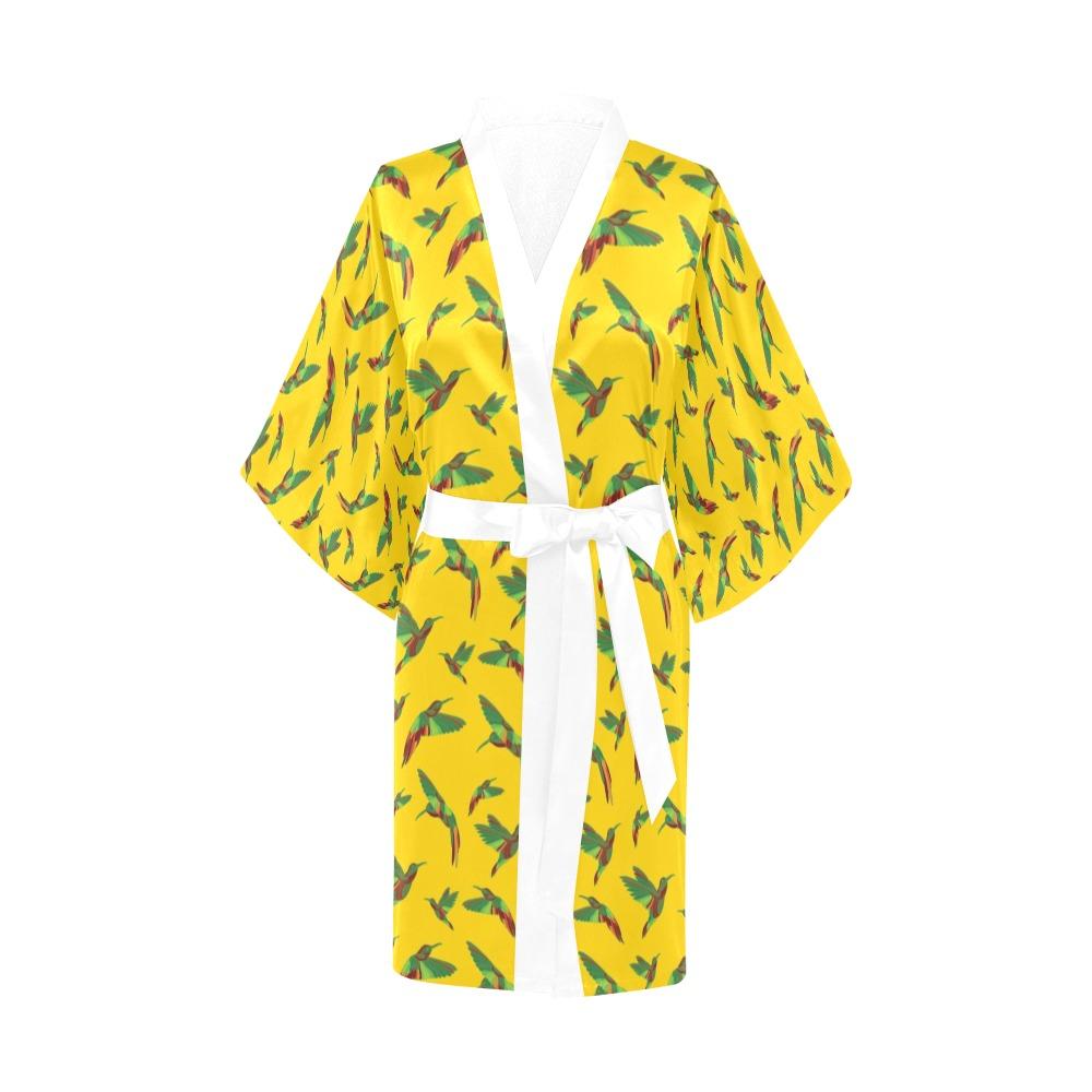 Red Swift Yellow Kimono Robe Artsadd
