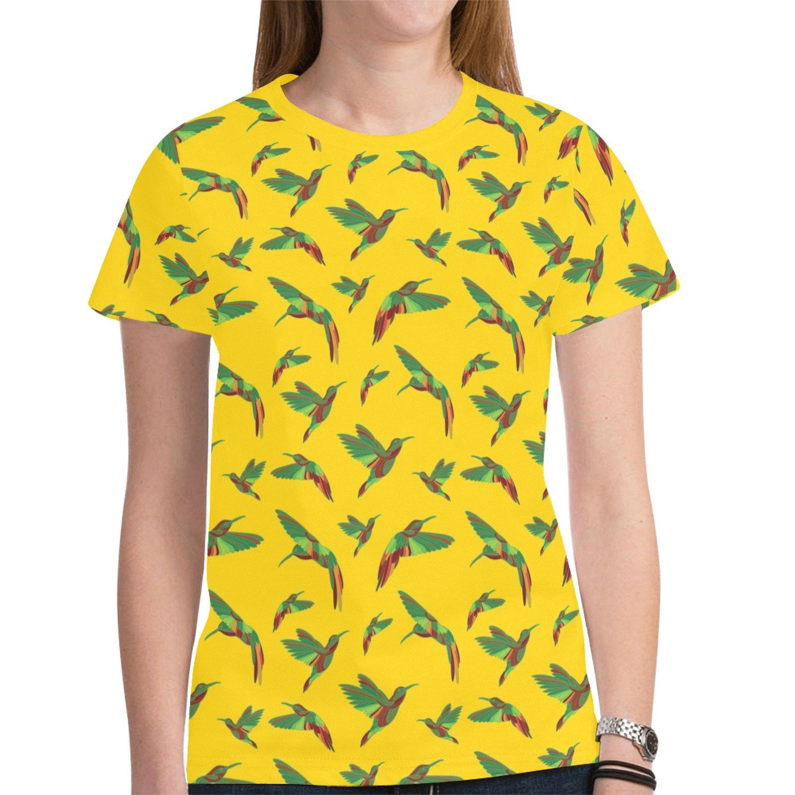 Red Swift Yellow New All Over Print T-shirt for Women (Model T45) tshirt e-joyer