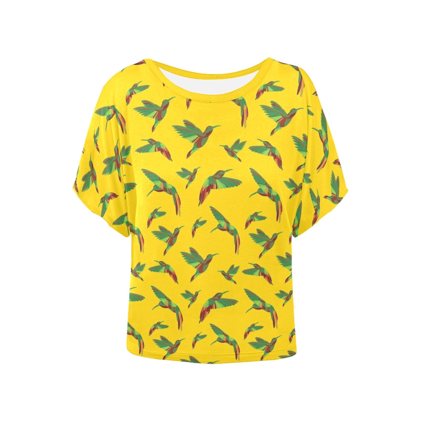 Red Swift Yellow Women's Batwing-Sleeved Blouse T shirt (Model T44) Women's Batwing-Sleeved Blouse T shirt (T44) e-joyer
